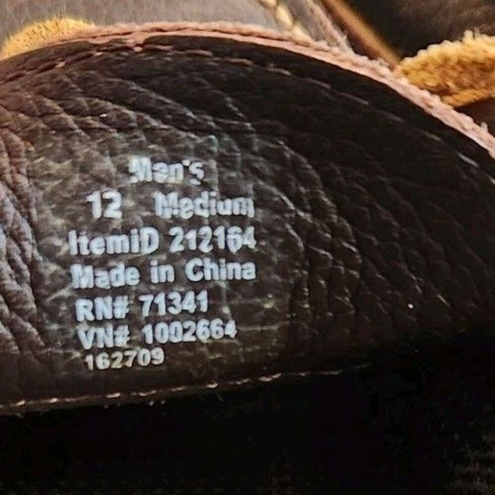 LL Bean Men Size 12 212164 Leather Flannel Lined Moccasin Slippers Brown - Picture 7 of 9